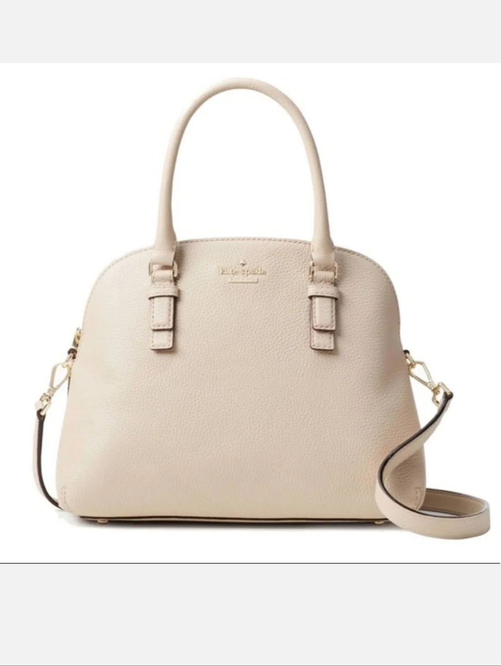 Kate Spade Pebbled Leather Jackson Street Satchel in Porcelain Medium